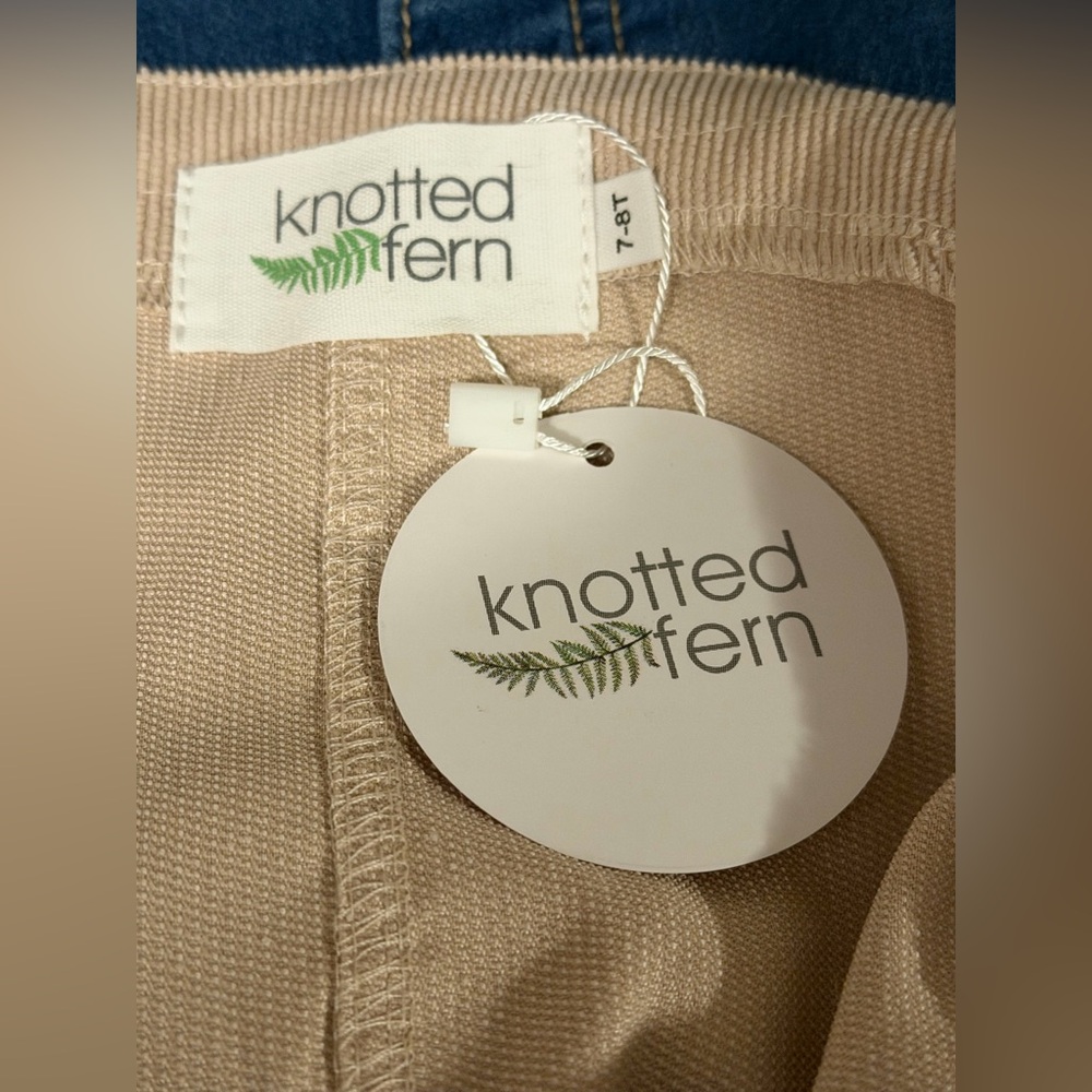 Girls Knotted Fern Corduroy Romper Sz 7-8 NWT - Picture 4 of 4